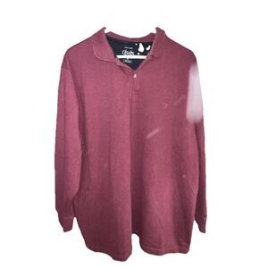 Chaps Easy Care Long Sleeve Burgundy Polo Shirt Men’s XL Cotton Blend